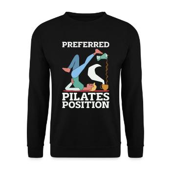 Pilates Preferred Pilates Position Meditation - Unisex Sweatshirt - black - Front - Alina (178cm) & Michal (187cm)