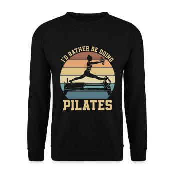 Pilates I'd Rather Be Doing Pilates Meditation - Unisex Sweatshirt - black - Front - Alina (178cm) & Michal (187cm)