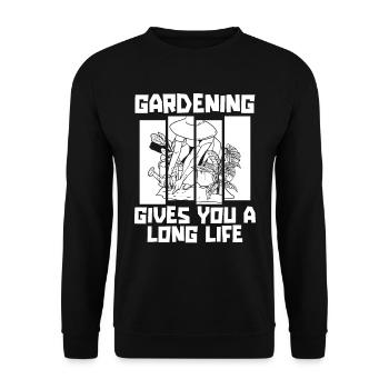 Hobbygärtner Garten Garten Opa - Unisex Pullover - Schwarz - Vorne - Alina (178cm) & Michal (187cm)