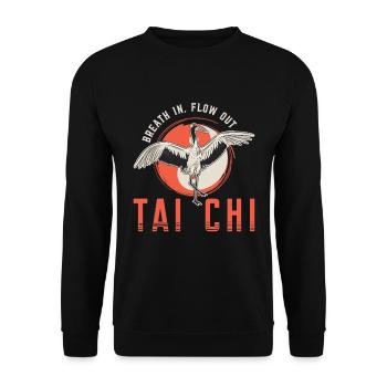 Tai Chi Breath In Flow Out Taichi Meditation Taiji - Unisex Sweatshirt - black - Front - Alina (178cm) & Michal (187cm)