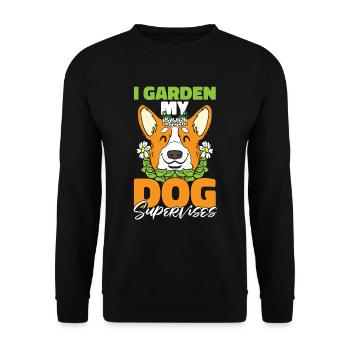 Hobby Gardener Garden Funny Garden Dog - Unisex Sweatshirt - black - Front - Alina (178cm) & Michal (187cm)