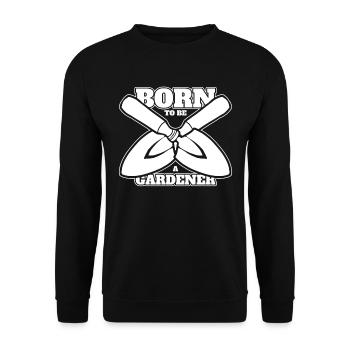 Hobbygärtner Garten Gartenhund - Unisex Pullover - Schwarz - Vorne - Alina (178cm) & Michal (187cm)