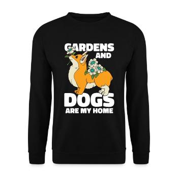 Hobby Gardener Jardin Korgi Chien de jardin - Sweat-shirt Unisexe - noir - Devant - Alina (178cm) & Michal (187cm)