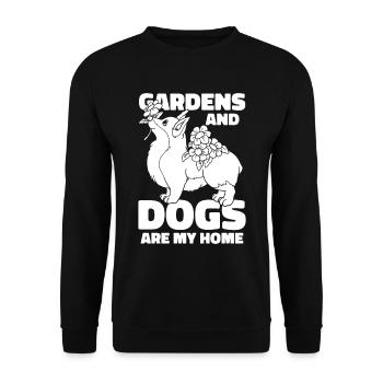 Hobbygärtner Garten Gartenhund - Unisex Pullover - Schwarz - Vorne - Alina (178cm) & Michal (187cm)