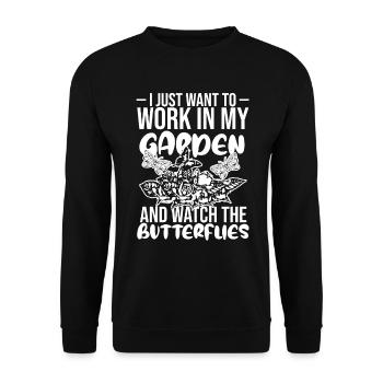Hobby gardeners garden garden butterflies - Unisex Sweatshirt - black - Front - Alina (178cm) & Michal (187cm)