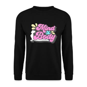Pilates Mind X Body Meditation Pilates Reformer - Unisex Pullover - Schwarz - Vorne - Alina (178cm) & Michal (187cm)