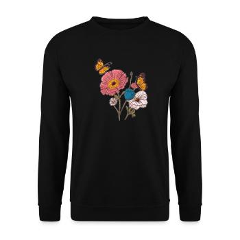 Amateur gardener garden butterflies in the garden - Unisex Sweatshirt - black - Front - Alina (178cm) & Michal (187cm)