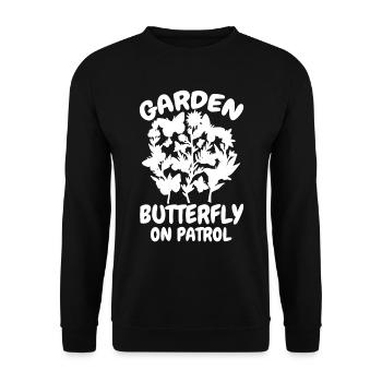 Hobby Gardener Garden Garden Butterflies - Unisex Sweatshirt - black - Front - Alina (178cm) & Michal (187cm)