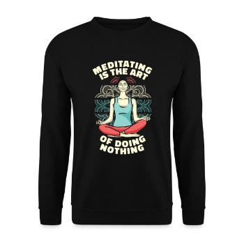 Yoga Lustig - Unisex Pullover - Schwarz - Vorne - Alina (178cm) & Michal (187cm)