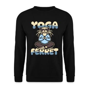 Frettchen Iltis Niedlich - Unisex Pullover - Schwarz - Vorne - Alina (178cm) & Michal (187cm)