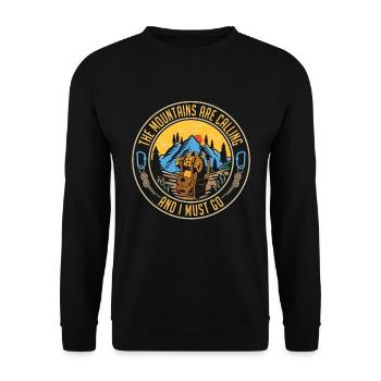 Rock Climbing The Mountains Are Calling Climbing - Unisex Sweatshirt - black - Front - Alina (178cm) & Michal (187cm)