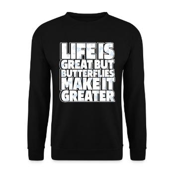 Jardinier amateur jardin papillon - Sweat-shirt Unisexe - noir - Devant - Alina (178cm) & Michal (187cm)