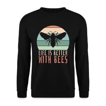 Hobby gardener garden cute garden bees - Unisex Sweatshirt - black - Front - Alina (178cm) & Michal (187cm)