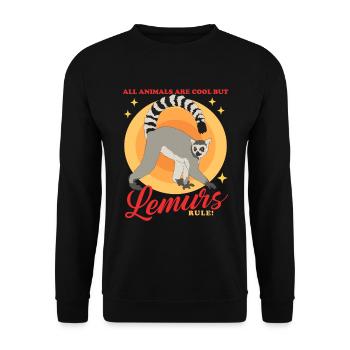 Lemurs Ring-tailed lemur Ringtail Lemure Gift - Unisex Sweatshirt - black - Front - Alina (178cm) & Michal (187cm)