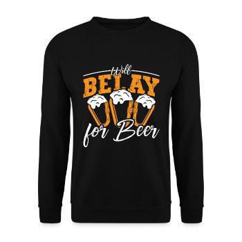 Indoor Climbing Will Belay For Beer Mountaineer - Unisex Sweatshirt - black - Front - Alina (178cm) & Michal (187cm)