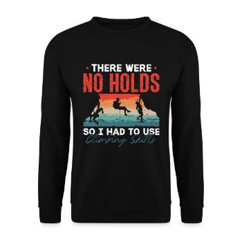 escalade intérieure il n’y avait pas de prises alors je rocher - Sweat-shirt Unisexe - noir - Devant - Alina (178cm) & Michal (187cm)