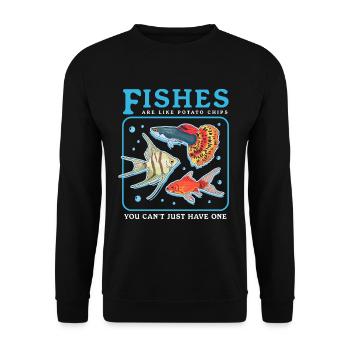 Aquarium Aquaristik Aquarianer Zierfisch Geschenk - Unisex Pullover - Schwarz - Vorne - Alina (178cm) & Michal (187cm)