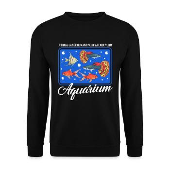 Aquarium Aquarianer Aquaristik Zierfisch Geschenk - Unisex Pullover - Schwarz - Vorne - Alina (178cm) & Michal (187cm)