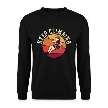 Rock Climbing Keep Climbing Mountain Sport Boulder - Unisex Sweatshirt - black - Front - Alina (178cm) & Michal (187cm)