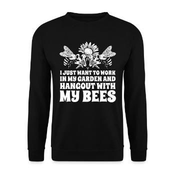 Jardinier amateur jardin abeilles de jardin - Sweat-shirt Unisexe - noir - Devant - Alina (178cm) & Michal (187cm)