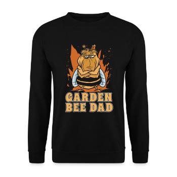 Hobbygärtner Garten Papa Gartenbienen - Unisex Pullover - Schwarz - Vorne - Alina (178cm) & Michal (187cm)