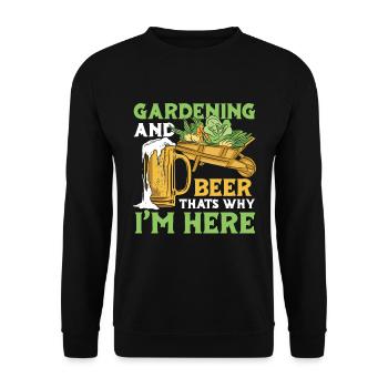 Hobby Gardener Garden Funny Garden Beer - Unisex Sweatshirt - black - Front - Alina (178cm) & Michal (187cm)