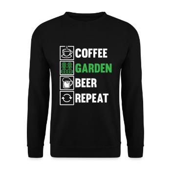 Hobby Gardener Garden Coffee Garden Bière - Sweat-shirt Unisexe - noir - Devant - Alina (178cm) & Michal (187cm)
