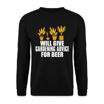 Hobby Gardener Garden Funny Garden Beer - Unisex Sweatshirt - black - Front - Alina (178cm) & Michal (187cm)
