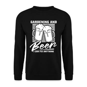 Hobby jardinier jardin bière de jardin - Sweat-shirt Unisexe - noir - Devant - Alina (178cm) & Michal (187cm)