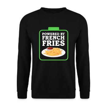 French fries fast food fries fast food gift - Unisex Sweatshirt - black - Front - Alina (178cm) & Michal (187cm)