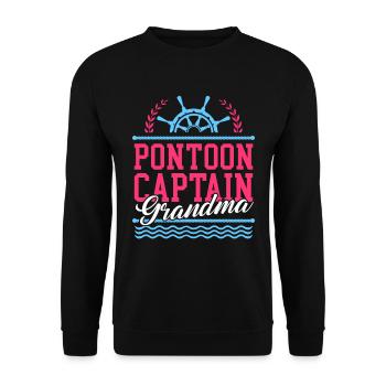 Pontoon Captain Grandma Pontoon Pontoon Boat Gift - Unisex Sweatshirt - black - Front - Alina (178cm) & Michal (187cm)