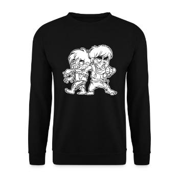 Zombie Halloween Creepy - Unisex Sweatshirt - black - Front - Alina (178cm) & Michal (187cm)