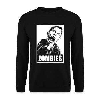 Affiche d’Halloween zombie - Sweat-shirt Unisexe - noir - Devant - Alina (178cm) & Michal (187cm)