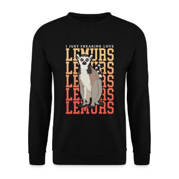 Cadeau de lémurien à queue annelée - Sweat-shirt Unisexe - noir - Devant - Alina (178cm) & Michal (187cm)