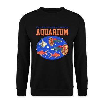Aquarium Aquaristics Aquarist Ornamental Fish Gift - Unisex Sweatshirt - black - Front - Alina (178cm) & Michal (187cm)
