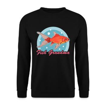 Aquariophiles d’aquarium | Cadeau de grand-mère aquatique - Sweat-shirt Unisexe - noir - Devant - Alina (178cm) & Michal (187cm)
