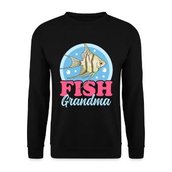 Aquarium Aquaristique Aquariophile Grand-mère Cadeau - Sweat-shirt Unisexe - noir - Devant - Alina (178cm) & Michal (187cm)