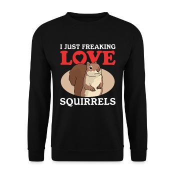 Cute Squirrel Squirrel Gift - Unisex Sweatshirt - black - Front - Alina (178cm) & Michal (187cm)