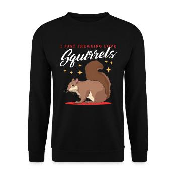 Cute Squirrel Squirrel Grey Squirrel Gift - Unisex Sweatshirt - black - Front - Alina (178cm) & Michal (187cm)