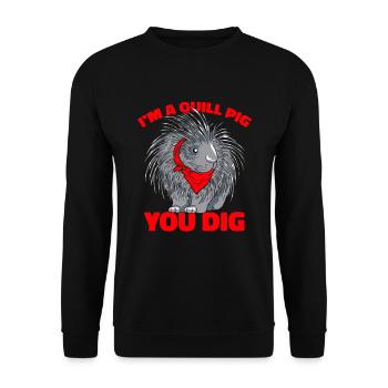 Stachelschwein Lustig - Unisex Pullover - Schwarz - Vorne - Alina (178cm) & Michal (187cm)