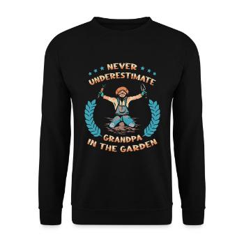 Hobbygärtner Garten Großvater Garten Opa - Unisex Pullover - Schwarz - Vorne - Alina (178cm) & Michal (187cm)