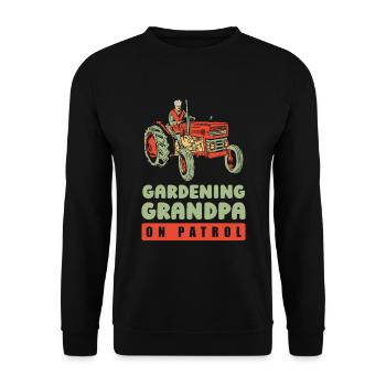 Hobbygärtner Garten Großvater Garten Opa - Unisex Pullover - Schwarz - Vorne - Alina (178cm) & Michal (187cm)