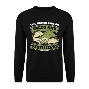 Hobby Gardener Garden Funny Garden Tacos - Unisex Sweatshirt - black - Front - Alina (178cm) & Michal (187cm)