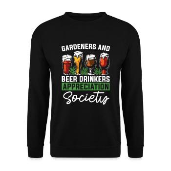 Hobbygärtner Garten Gesellschaft Garten Bier - Unisex Pullover - Schwarz - Vorne - Alina (178cm) & Michal (187cm)