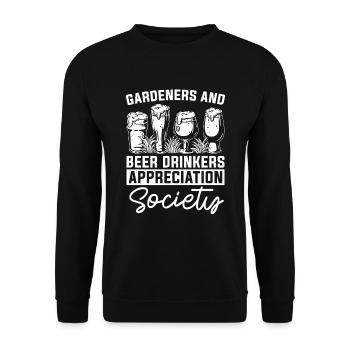 Hobby Gardener Garden Society Garden Bière - Sweat-shirt Unisexe - noir - Devant - Alina (178cm) & Michal (187cm)