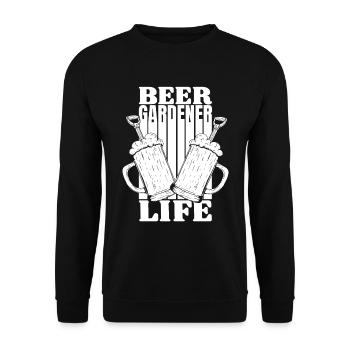Hobby jardinier jardin bière de jardin - Sweat-shirt Unisexe - noir - Devant - Alina (178cm) & Michal (187cm)