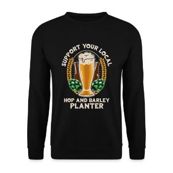 Hobby jardinier houblon de jardin bière de jardin - Sweat-shirt Unisexe - noir - Devant - Alina (178cm) & Michal (187cm)