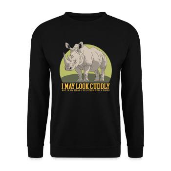 Rhinoceros Rhinoceros Rhinoceros Gift - Unisex Sweatshirt - black - Front - Alina (178cm) & Michal (187cm)