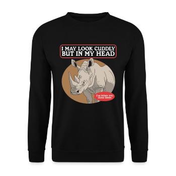 Rhinos Rhinoceros Rhinoceros Gift - Unisex Sweatshirt - black - Front - Alina (178cm) & Michal (187cm)