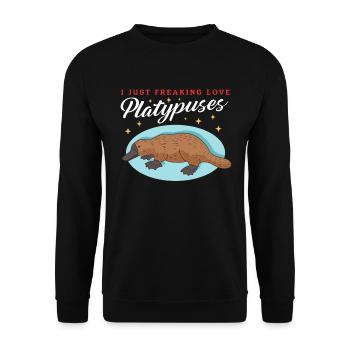 Ornithorynque Cadeau Ornithorynque - Sweat-shirt Unisexe - noir - Devant - Alina (178cm) & Michal (187cm)